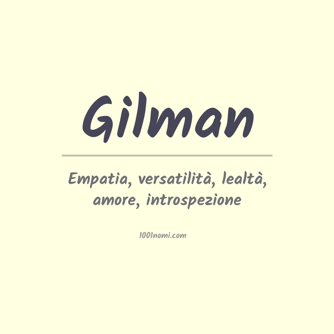 Significato del nome Gilman