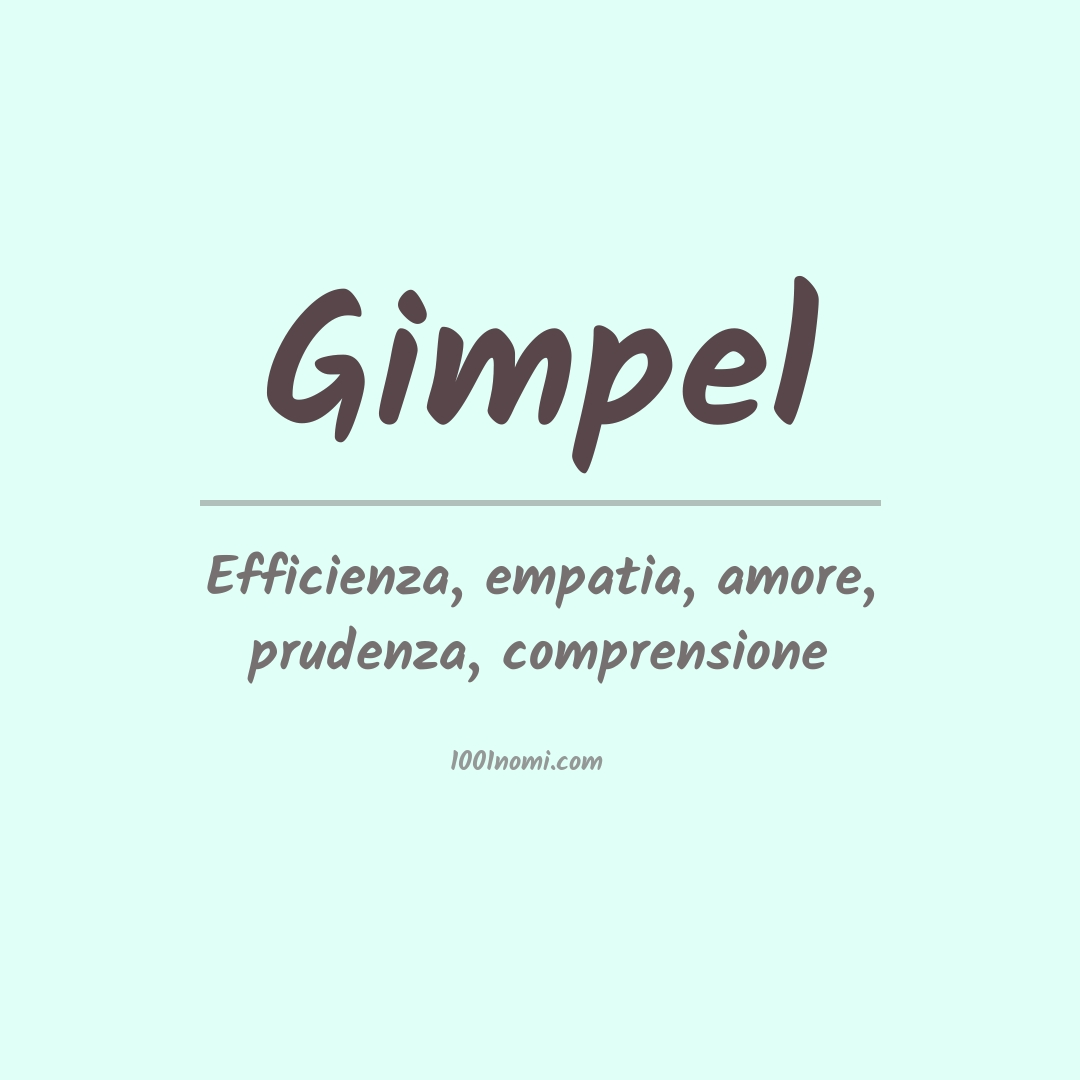 Significato del nome Gimpel