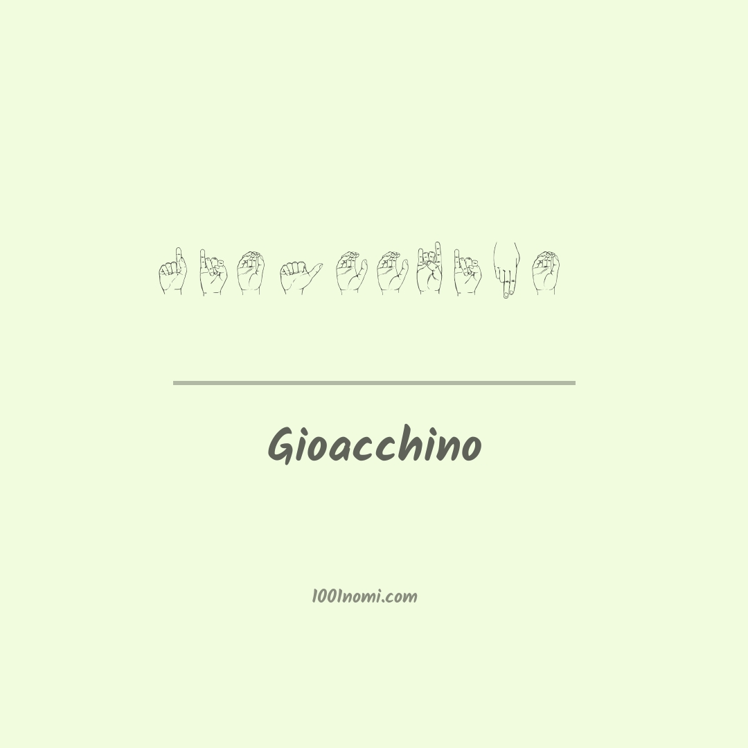Gioacchino nella lingua dei segni Gioacchino nella lingua dei segni
