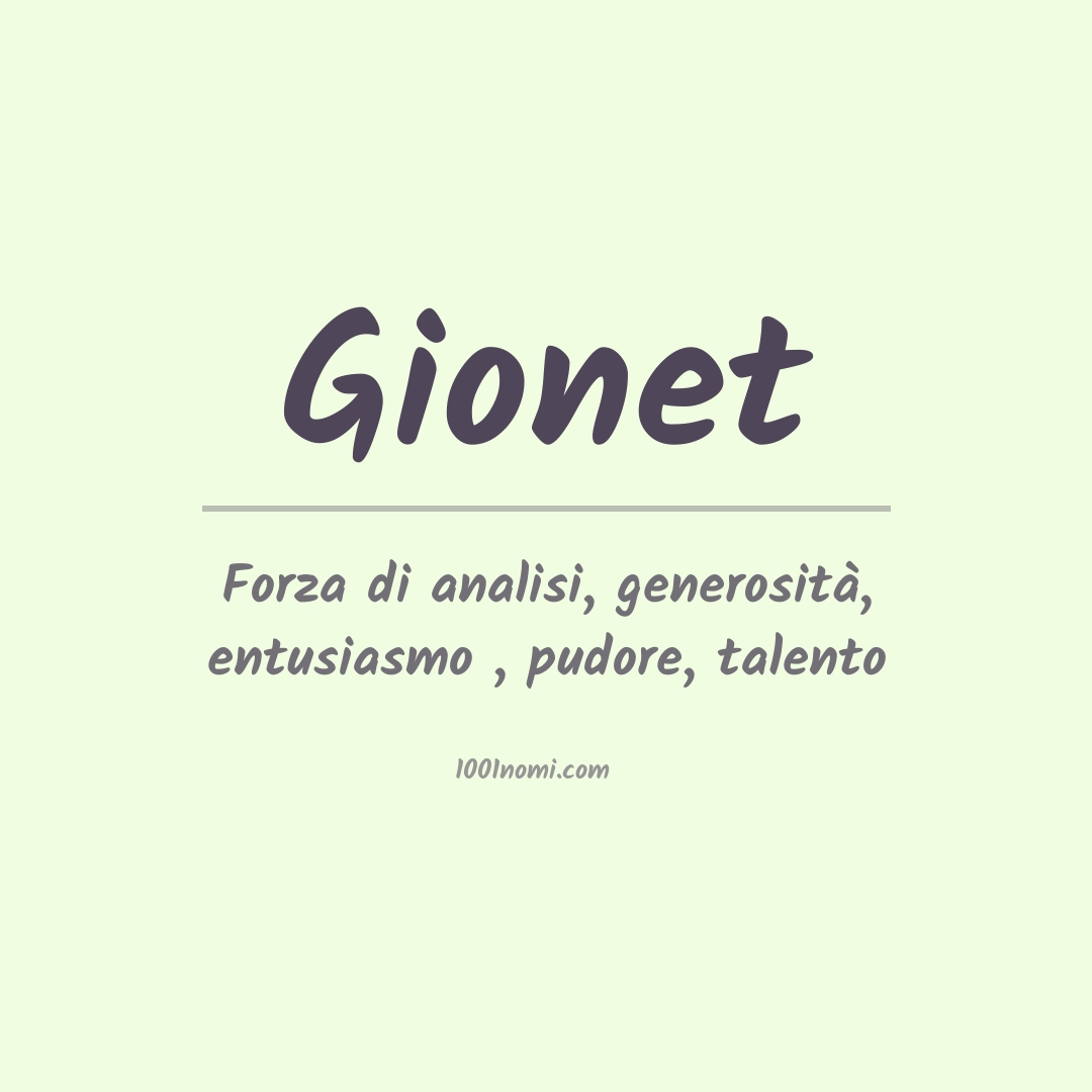 Significato del nome Gionet