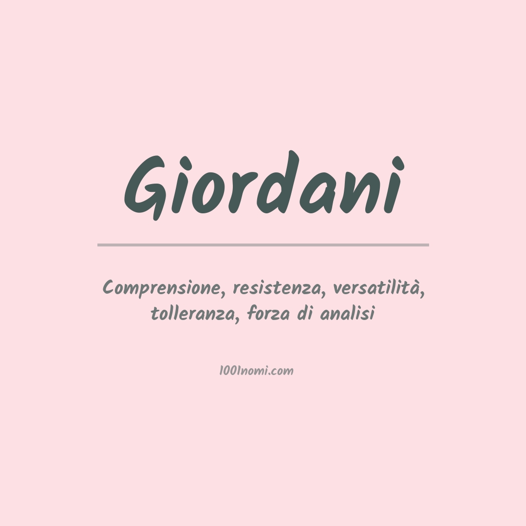 Significato del nome Giordani