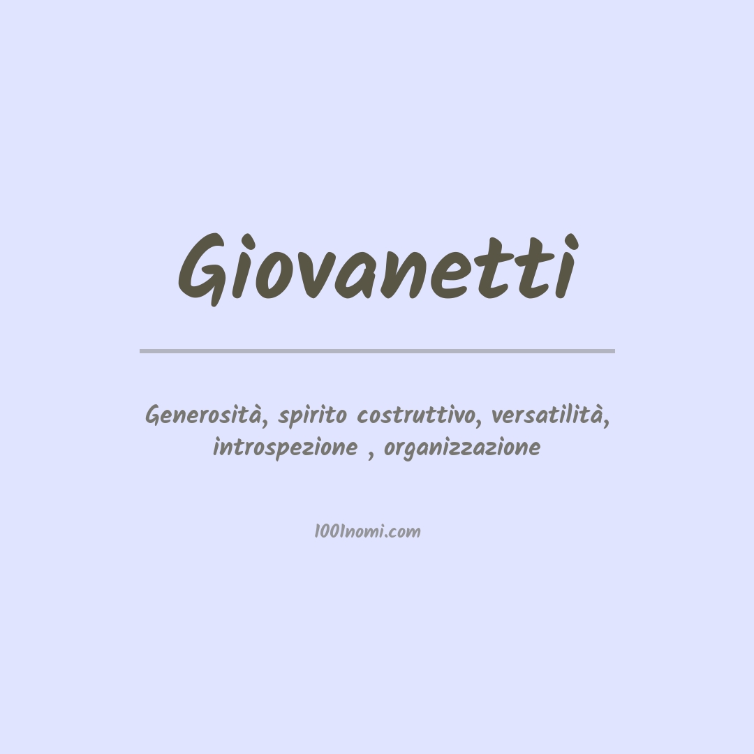 Significato del nome Giovanetti