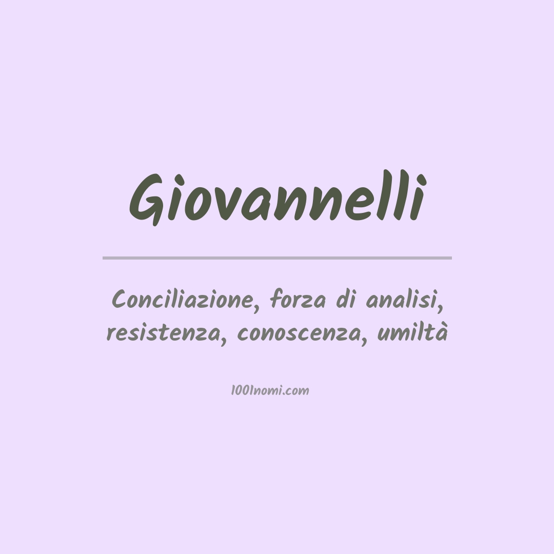 Significato del nome Giovannelli