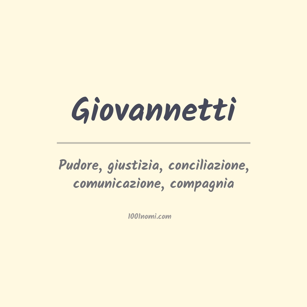 Significato del nome Giovannetti