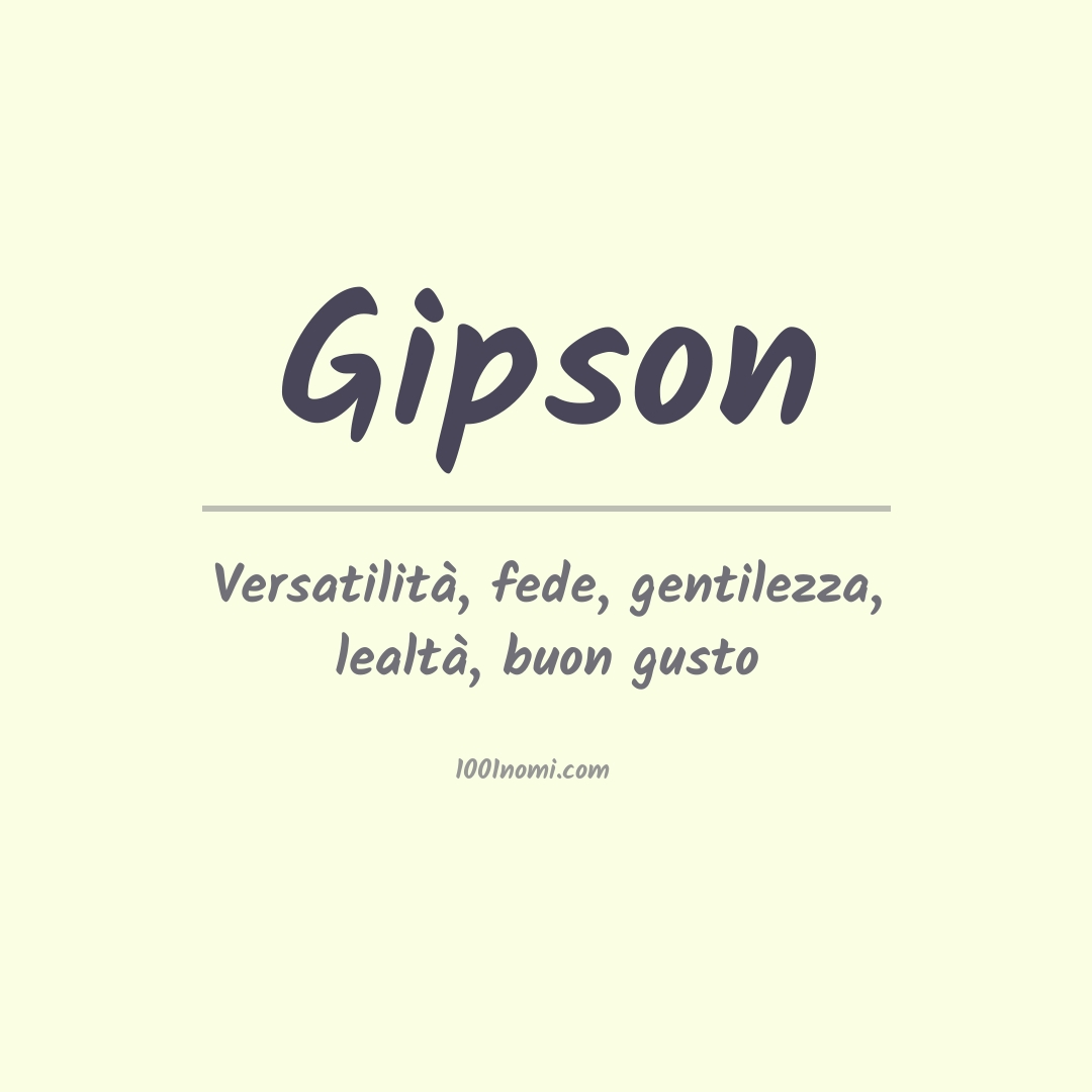 Significato del nome Gipson