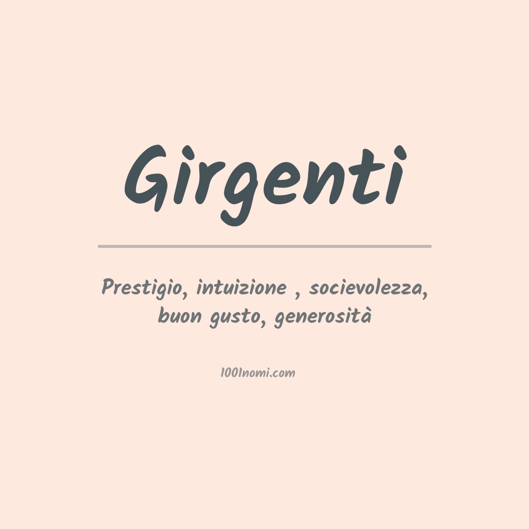 Significato del nome Girgenti Significato del nome Girgenti