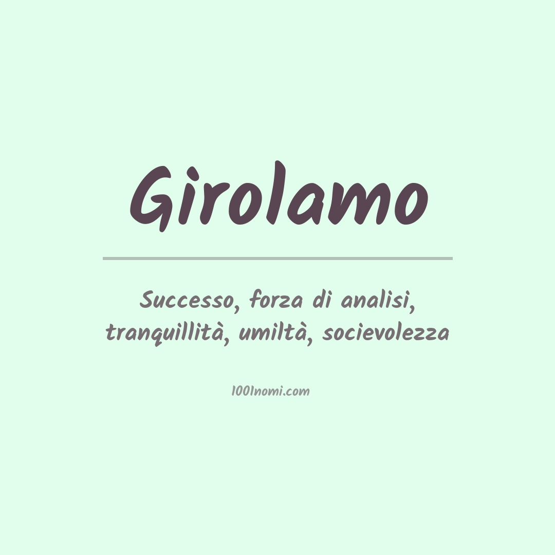 Significato del nome Girolamo