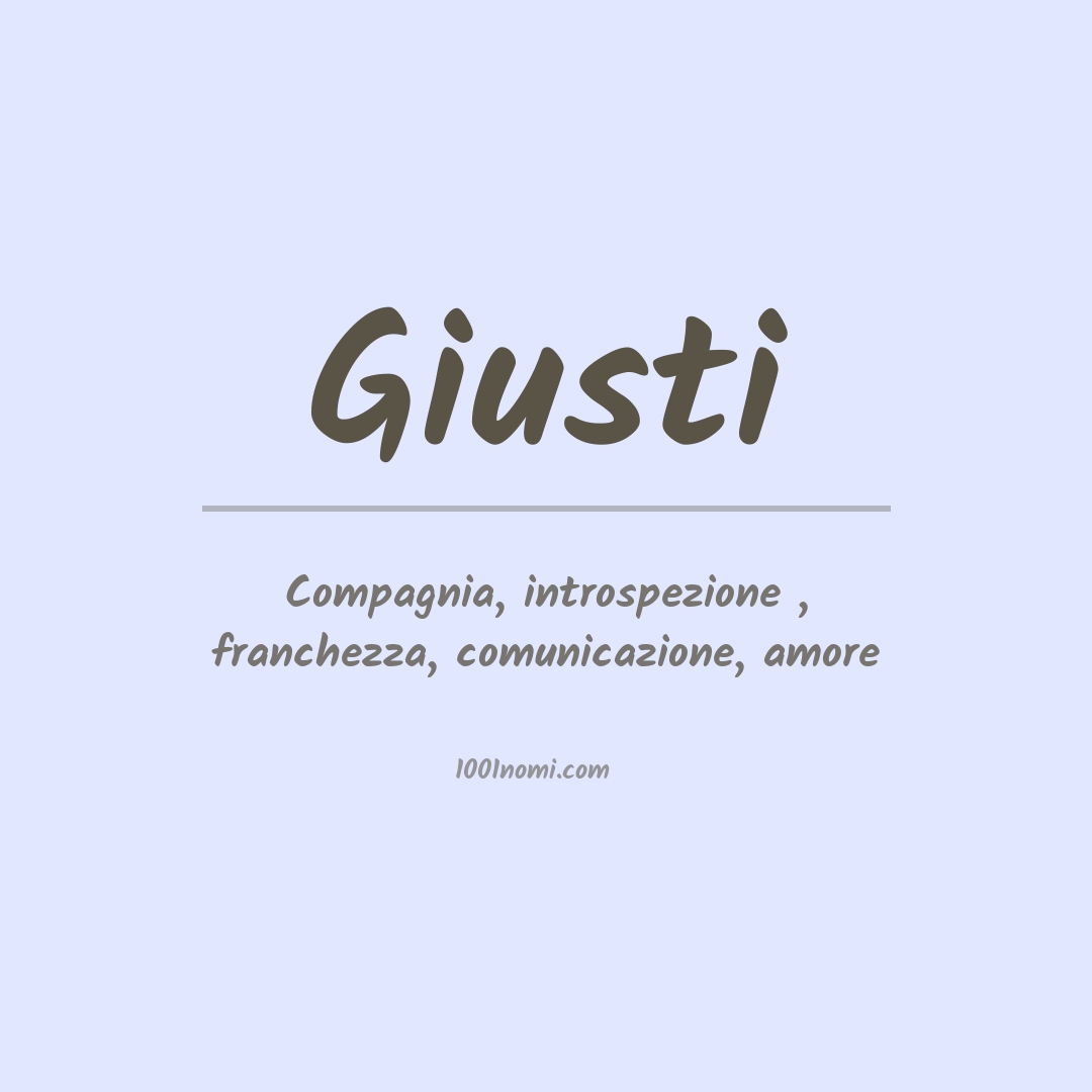 Significato del nome Giusti