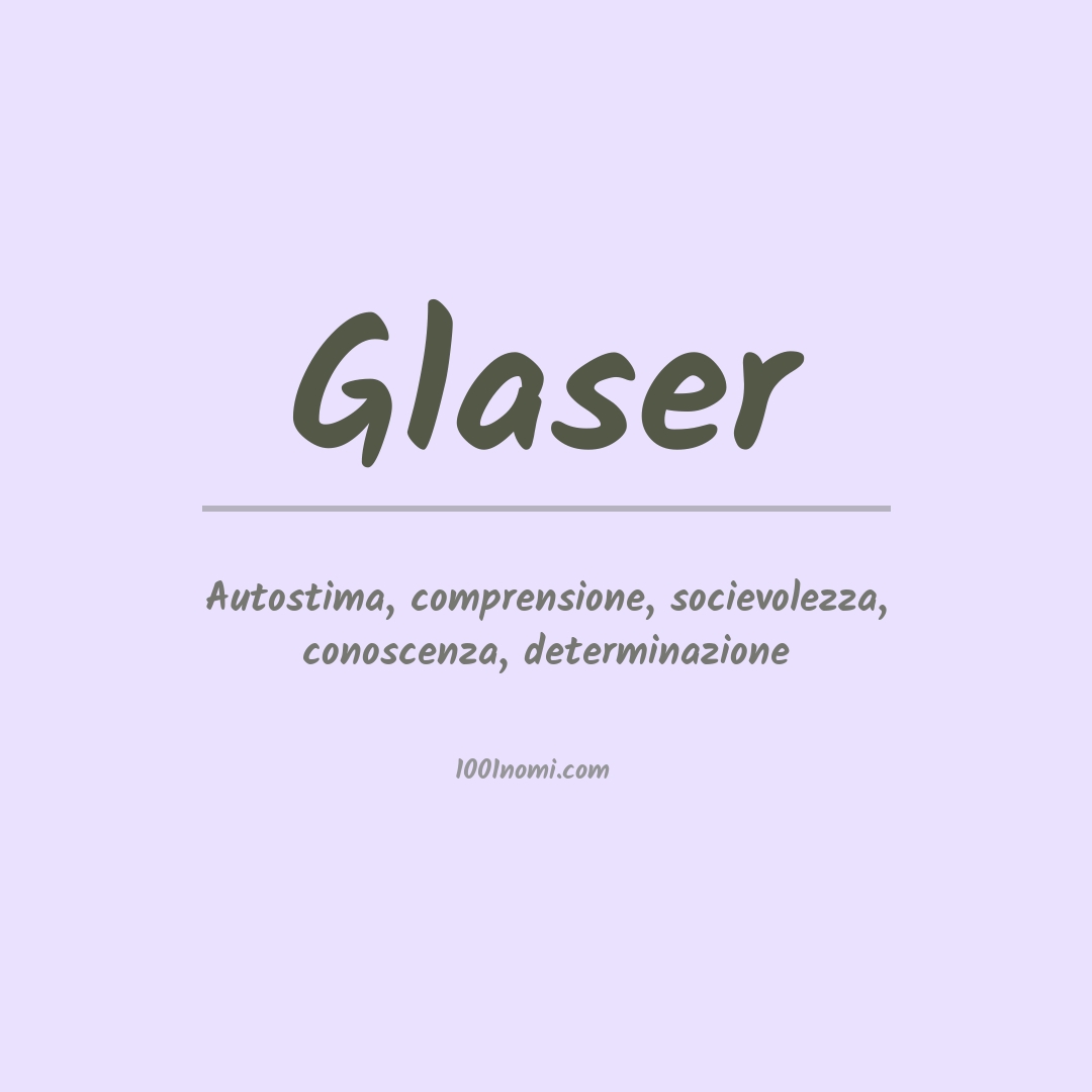 Significato del nome Glaser