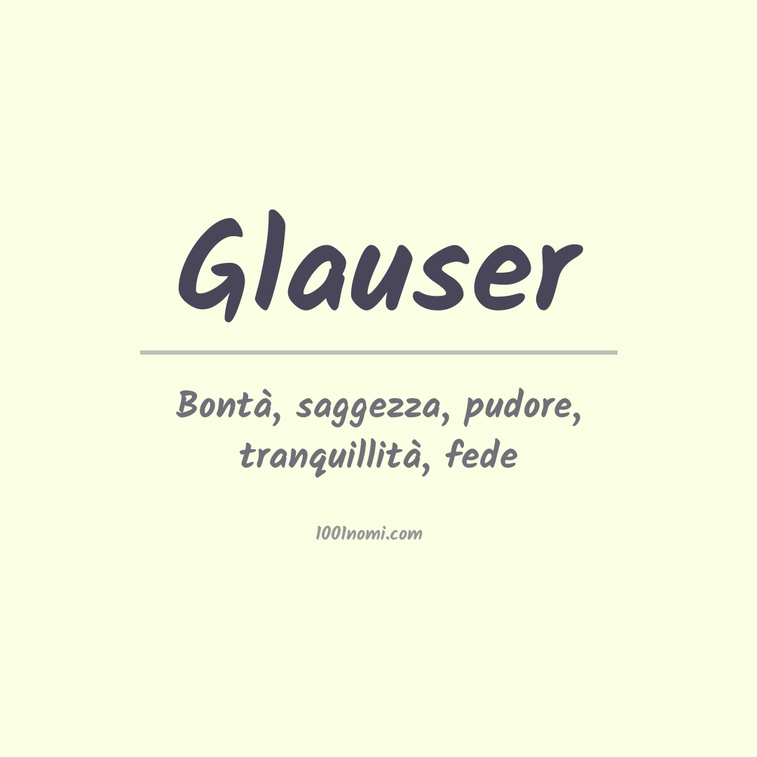 Significato del nome Glauser