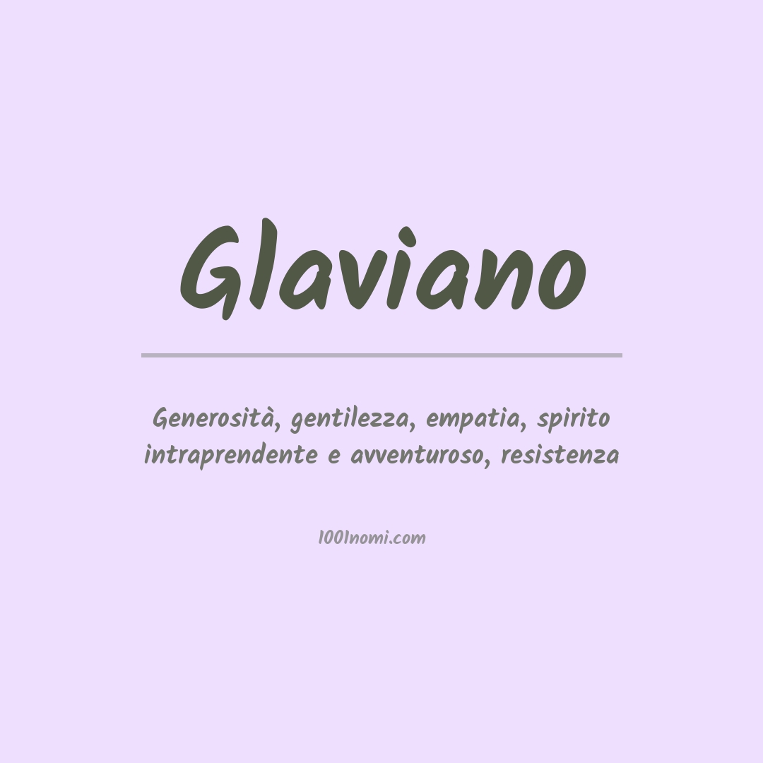 Significato del nome Glaviano