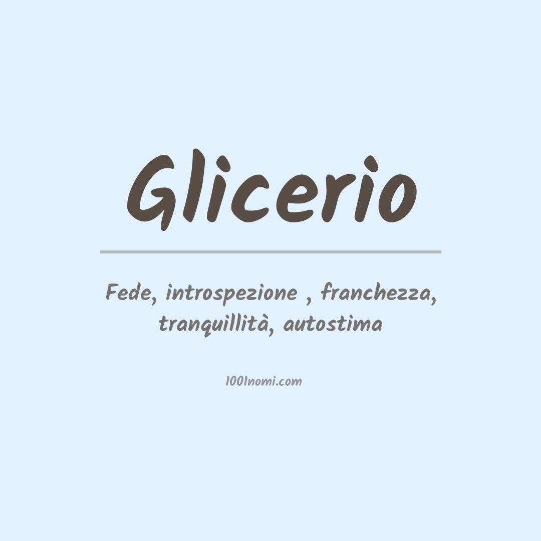 Significato del nome Glicerio Significato del nome Glicerio