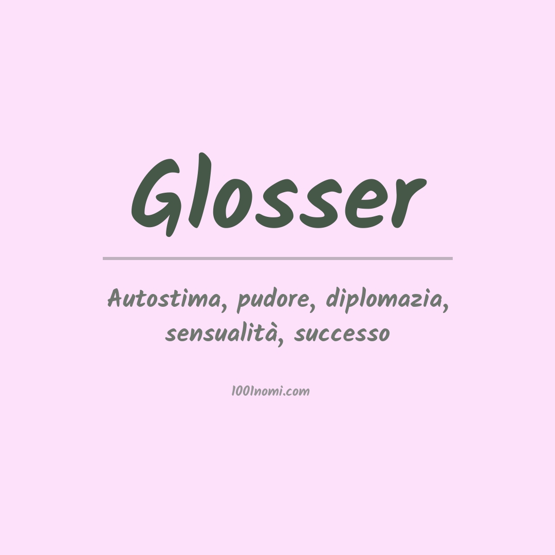 Significato del nome Glosser