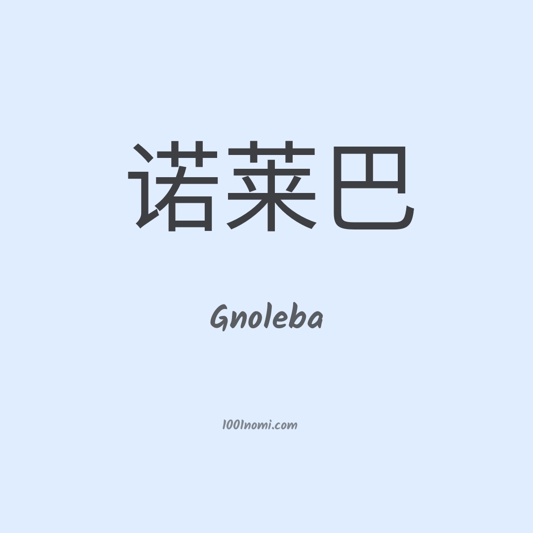 Gnoleba in cinese Gnoleba in cinese