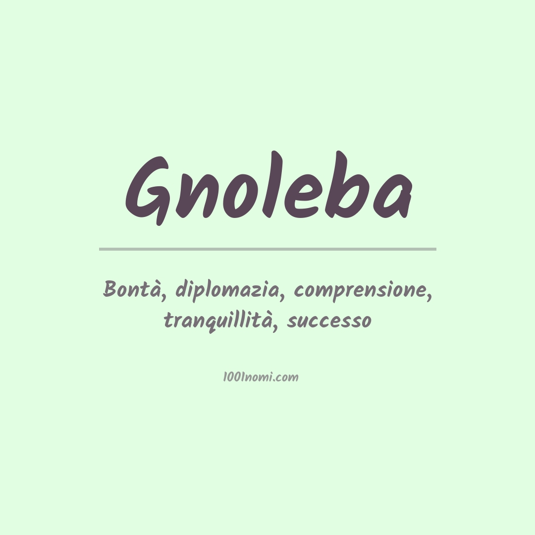 Significato del nome Gnoleba Significato del nome Gnoleba