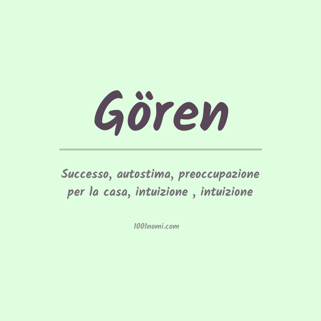Significato del nome Gören
