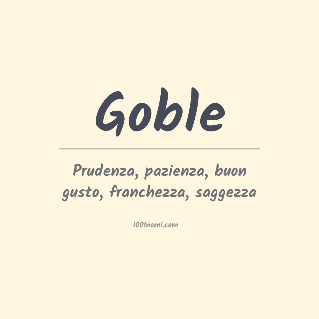 Significato del nome Goble