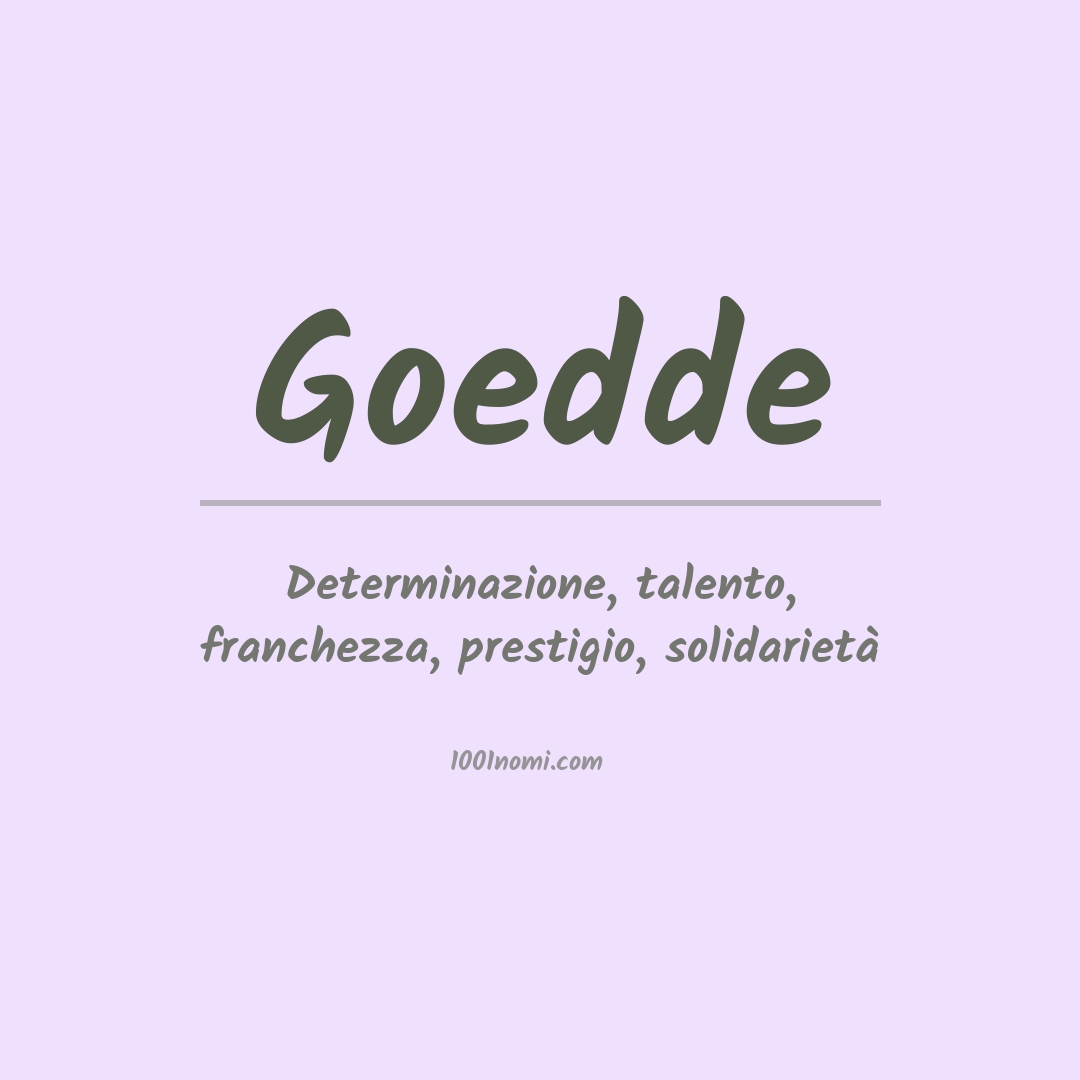 Significato del nome Goedde