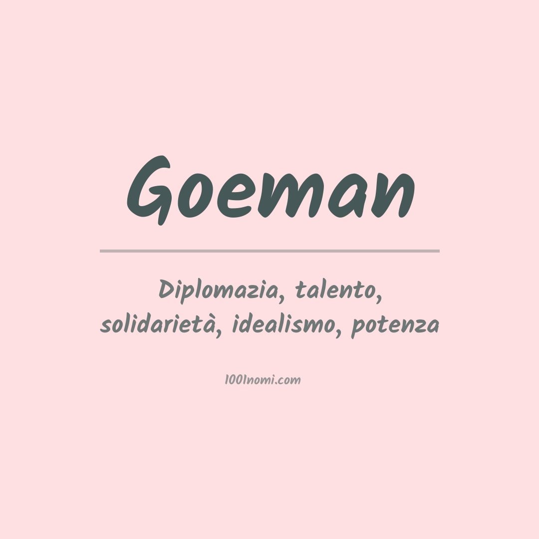 Significato del nome Goeman