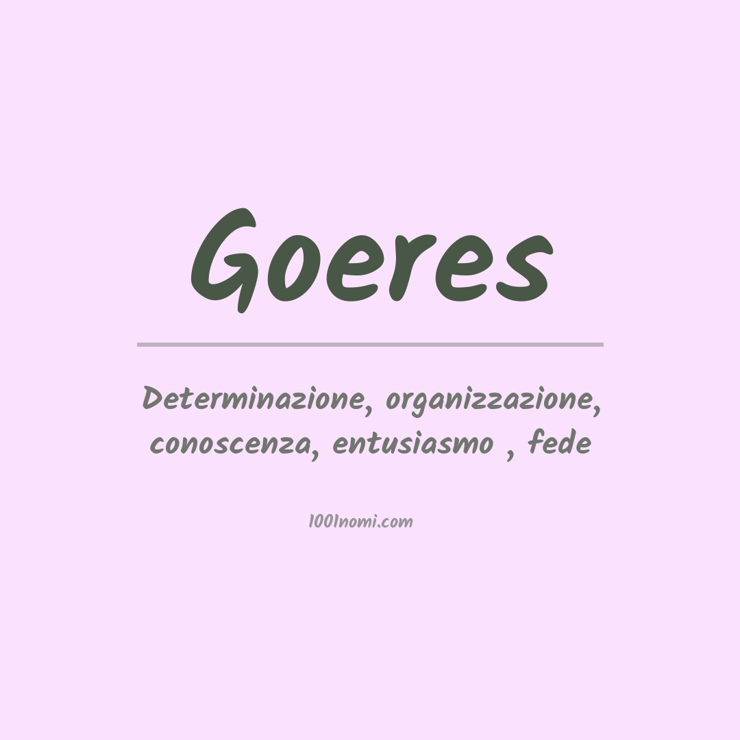 Significato del nome Goeres