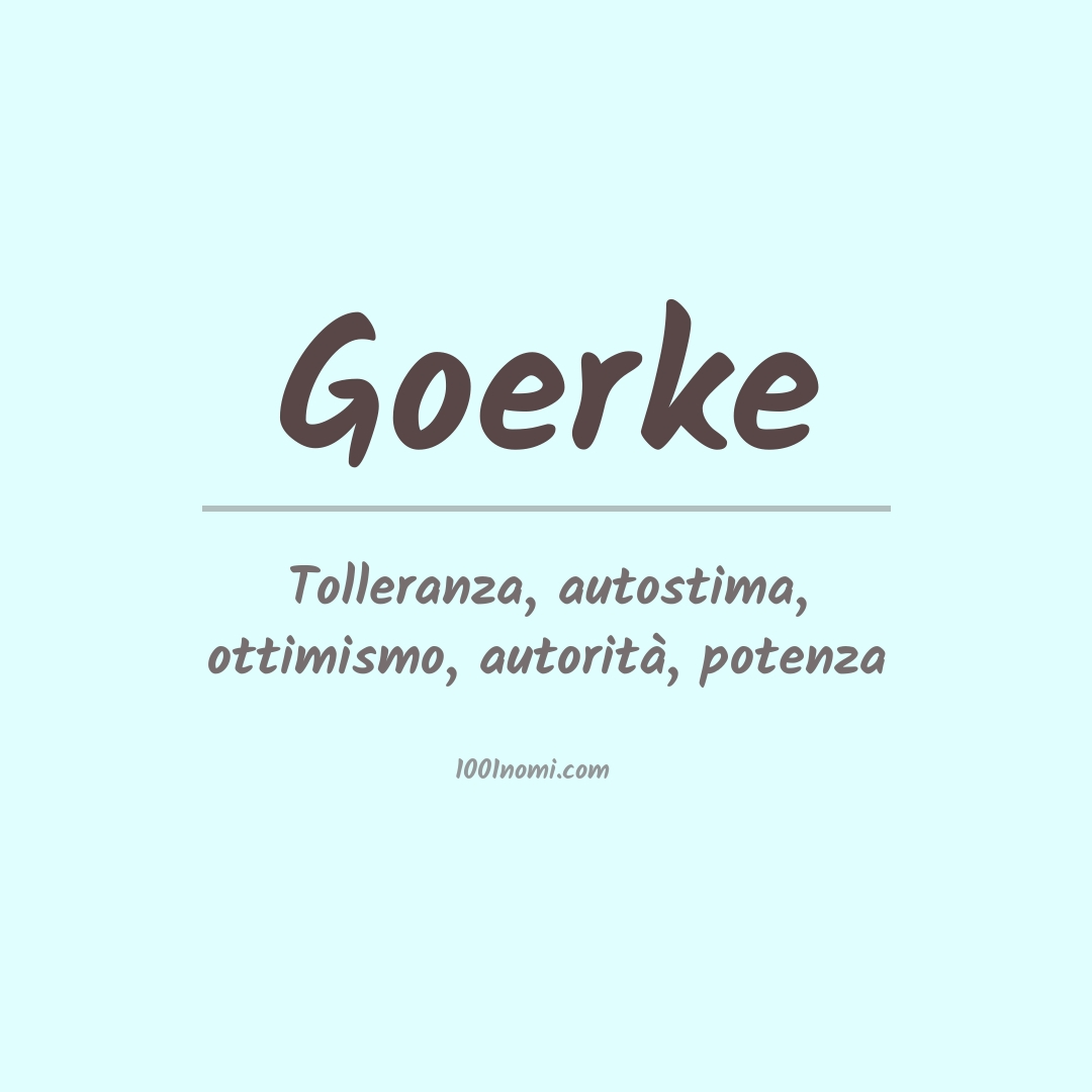 Significato del nome Goerke