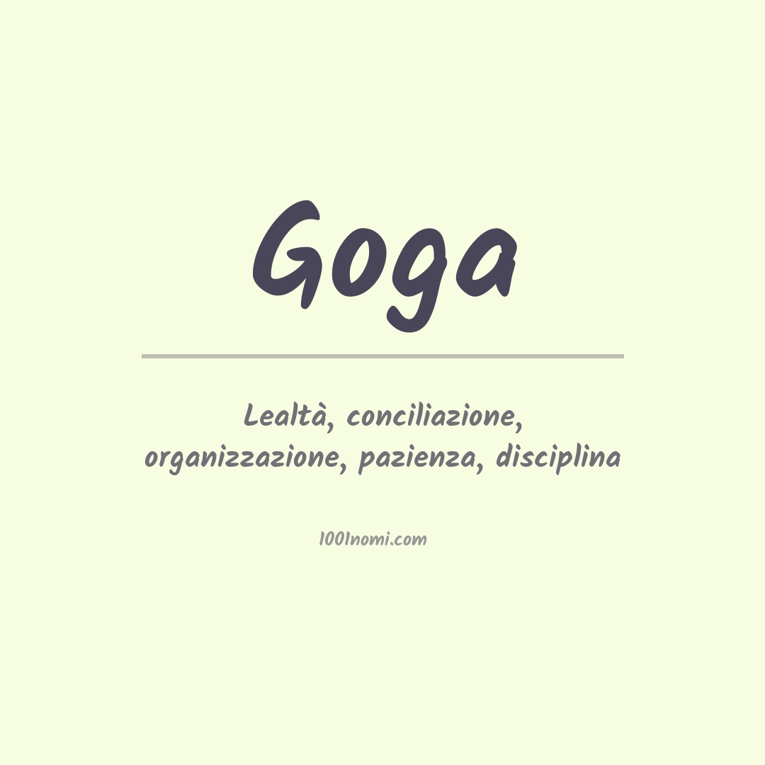 Significato del nome Goga