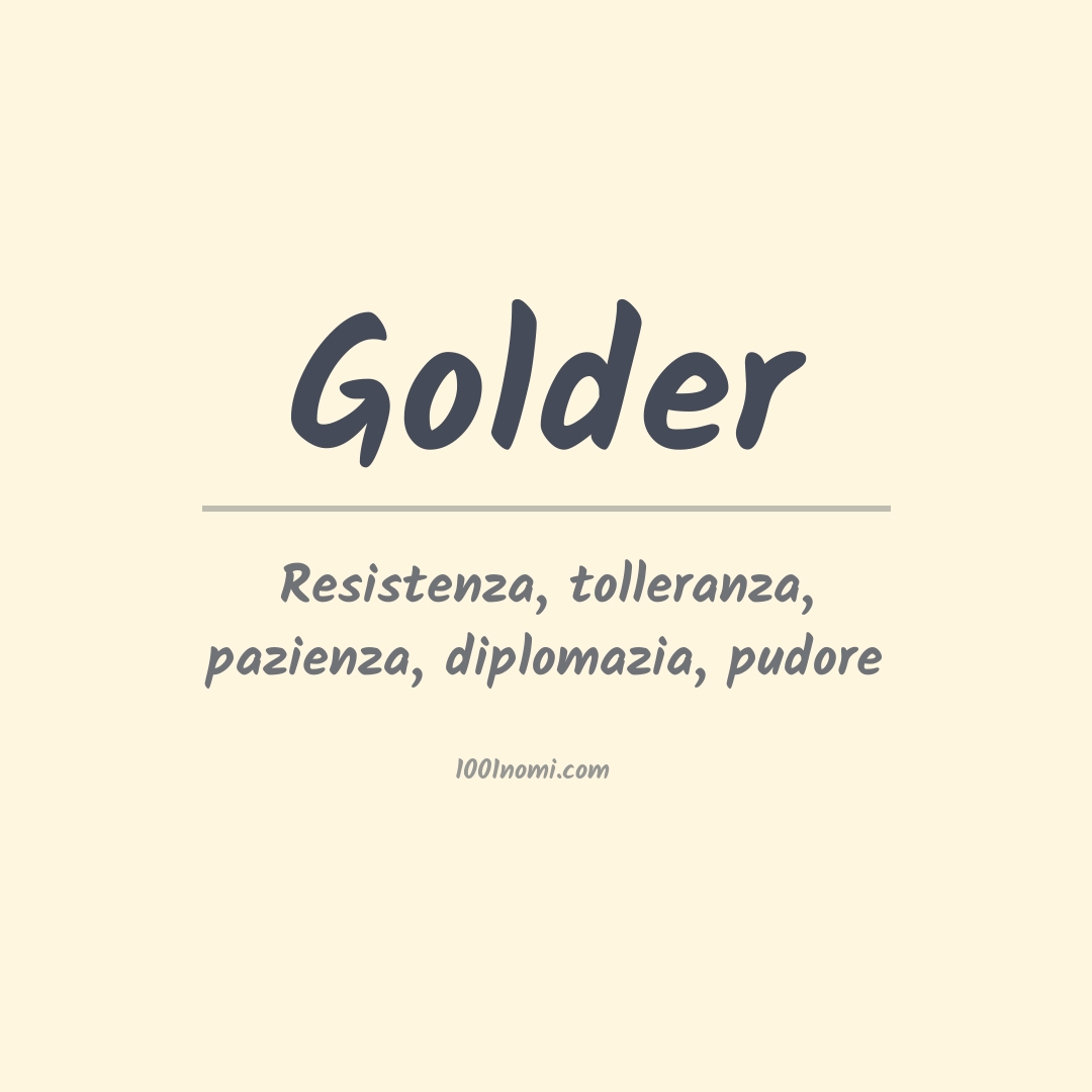 Significato del nome Golder