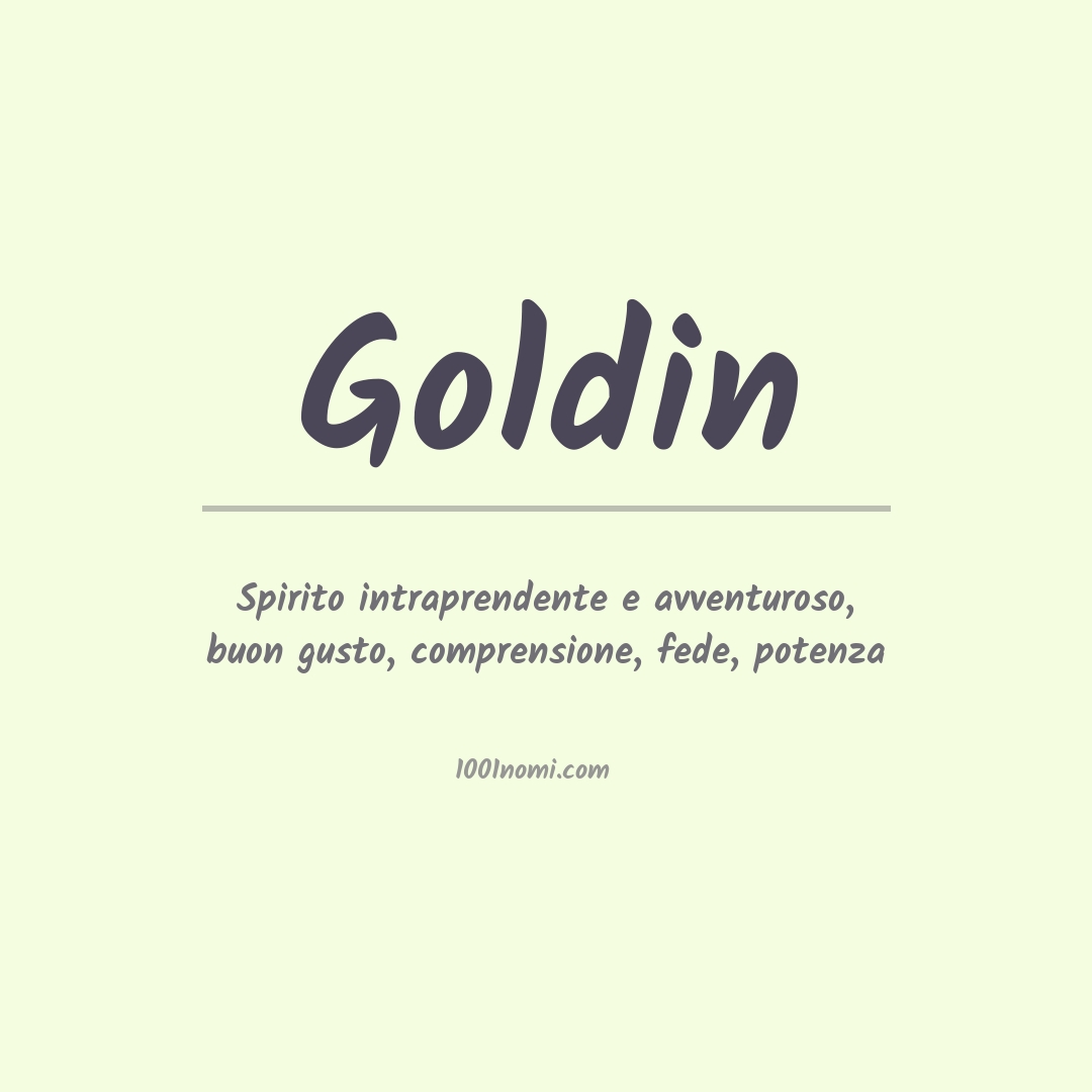 Significato del nome Goldin Significato del nome Goldin
