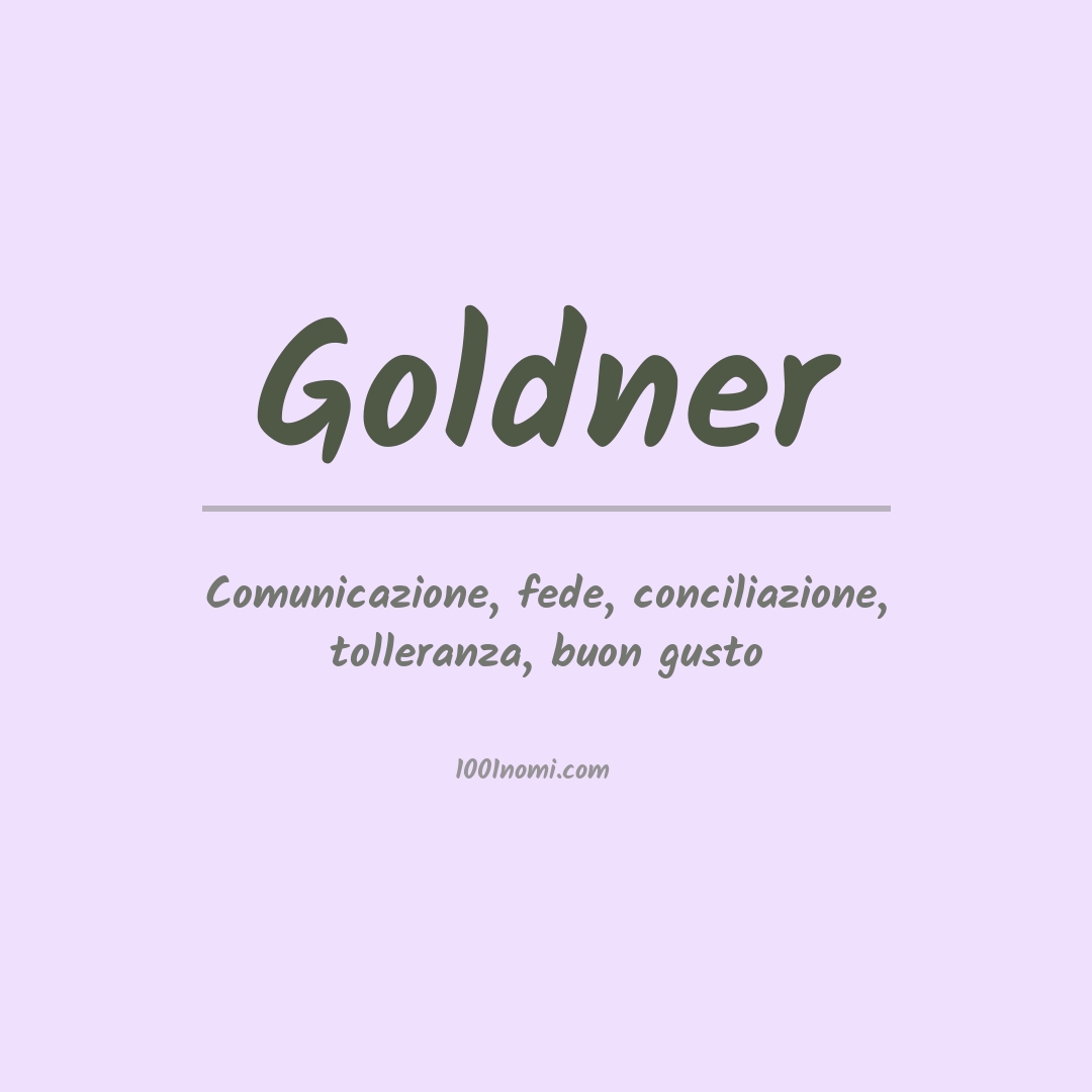 Significato del nome Goldner