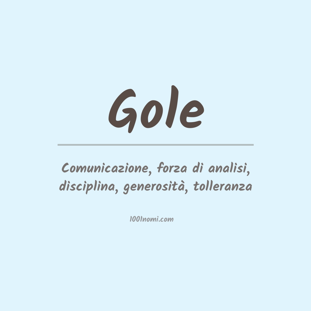 Significato del nome Gole