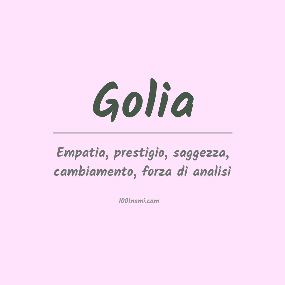 Significato del nome Golia