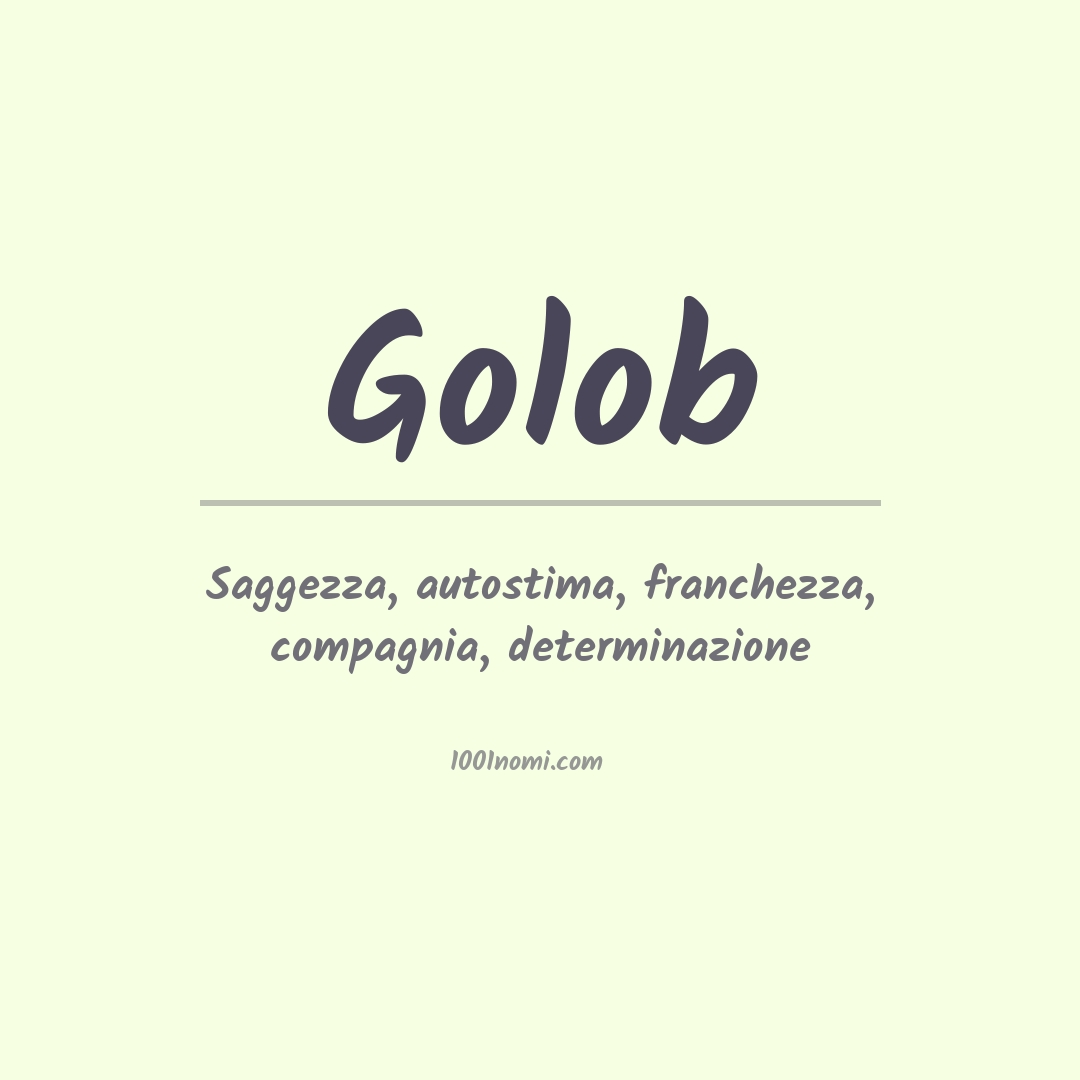 Significato del nome Golob