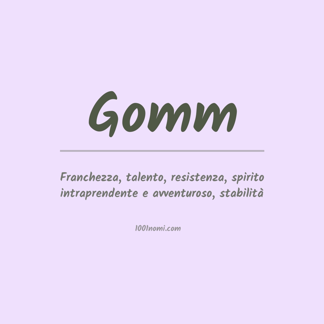 Significato del nome Gomm Significato del nome Gomm