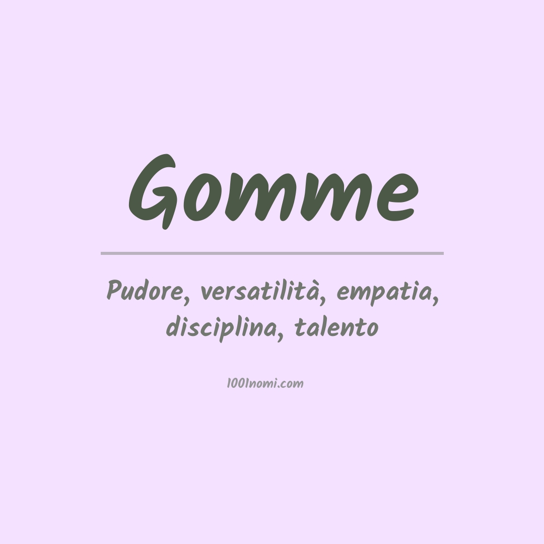 Significato del nome Gomme Significato del nome Gomme