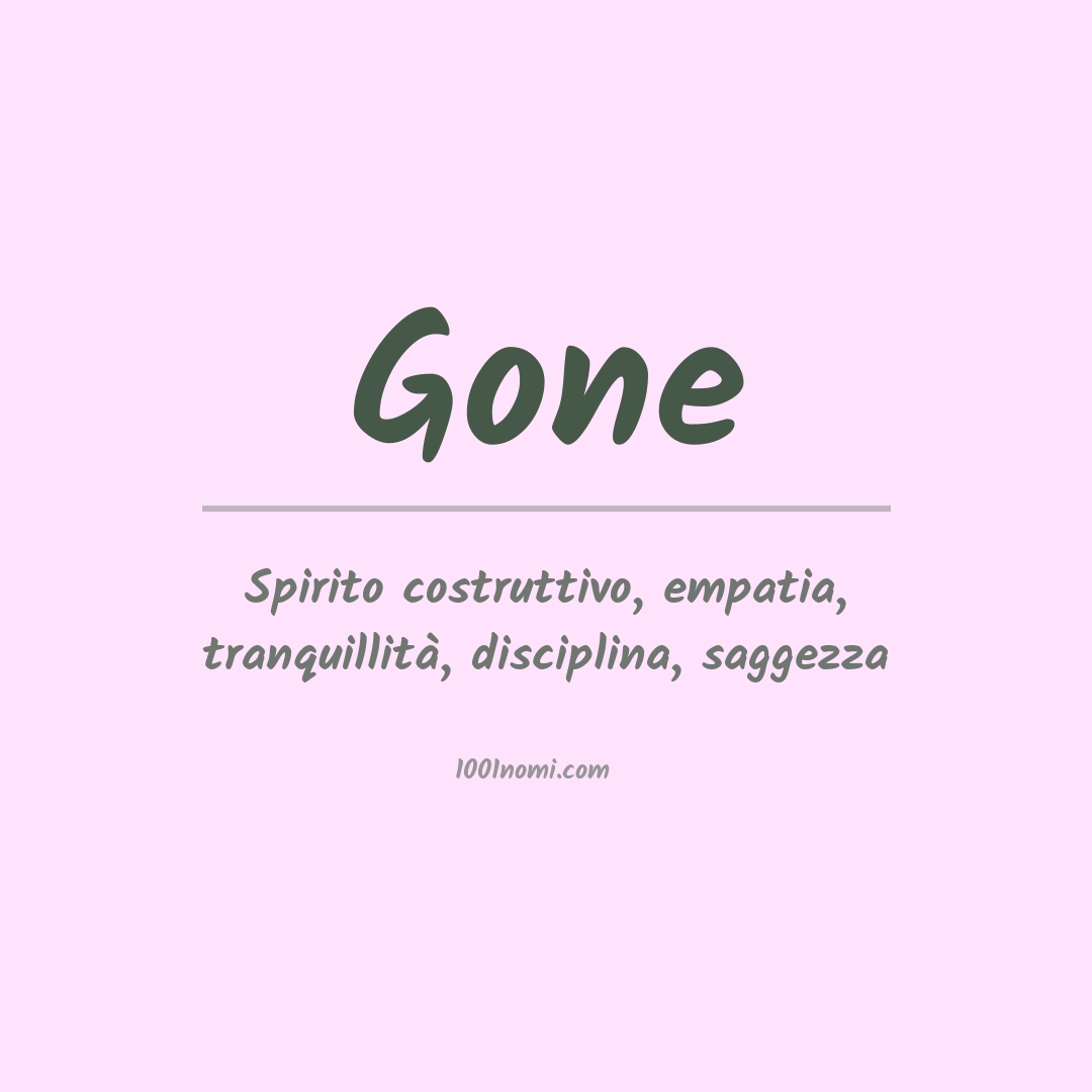 Significato del nome Gone Significato del nome Gone