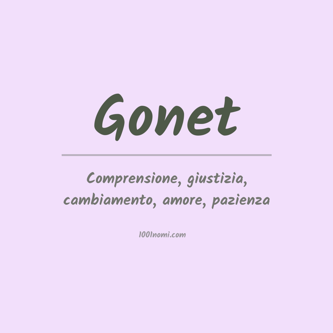 Significato del nome Gonet