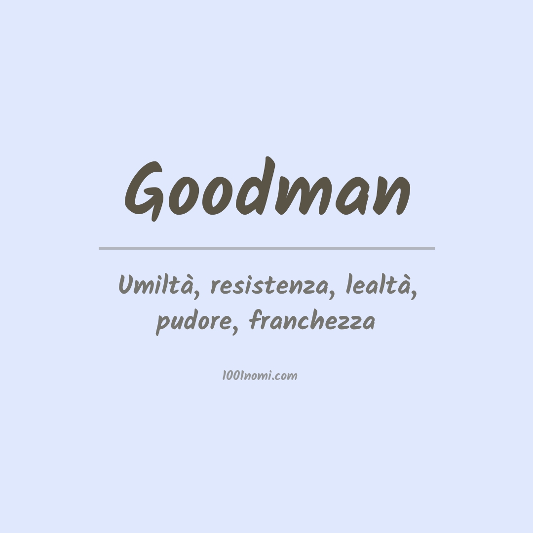 Significato del nome Goodman