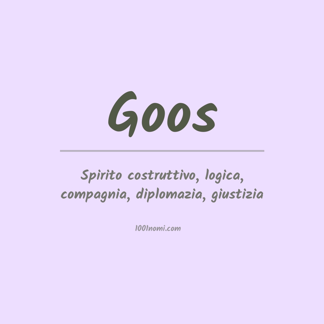 Significato del nome Goos