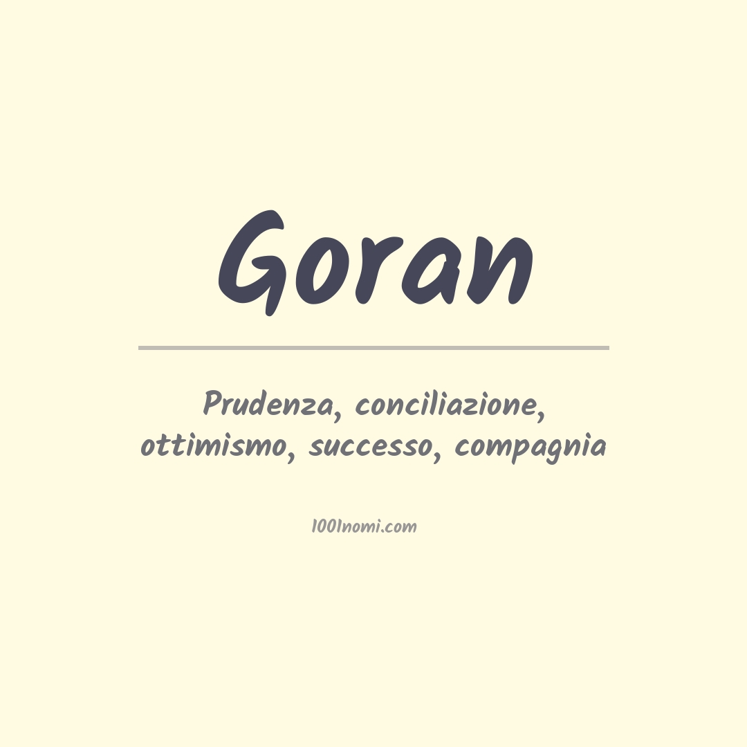 Significato del nome Goran