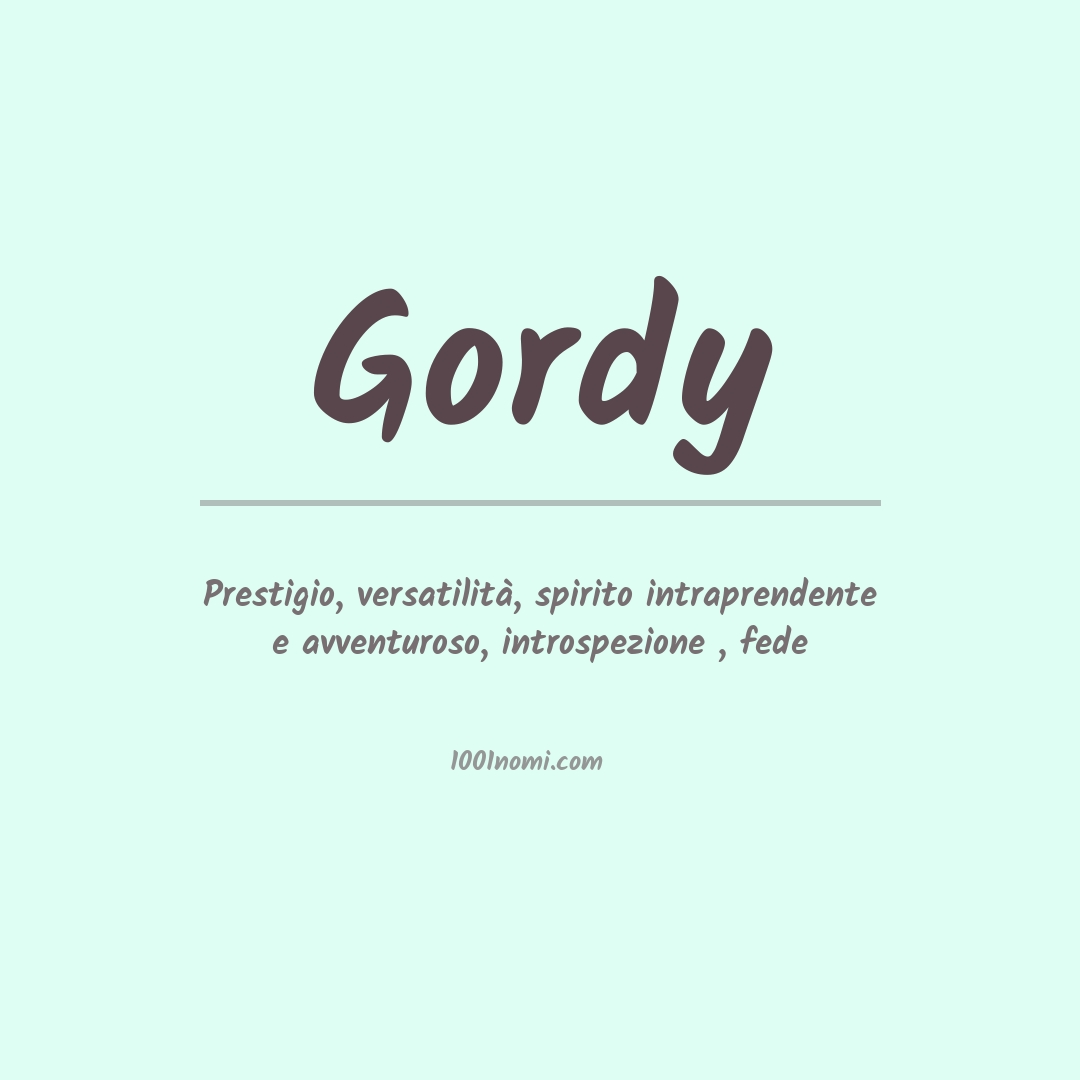 Significato del nome Gordy