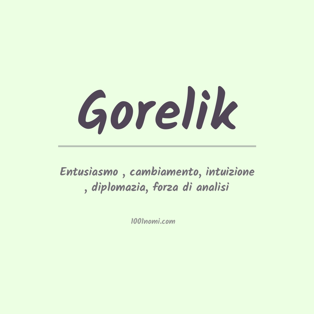 Significato del nome Gorelik Significato del nome Gorelik