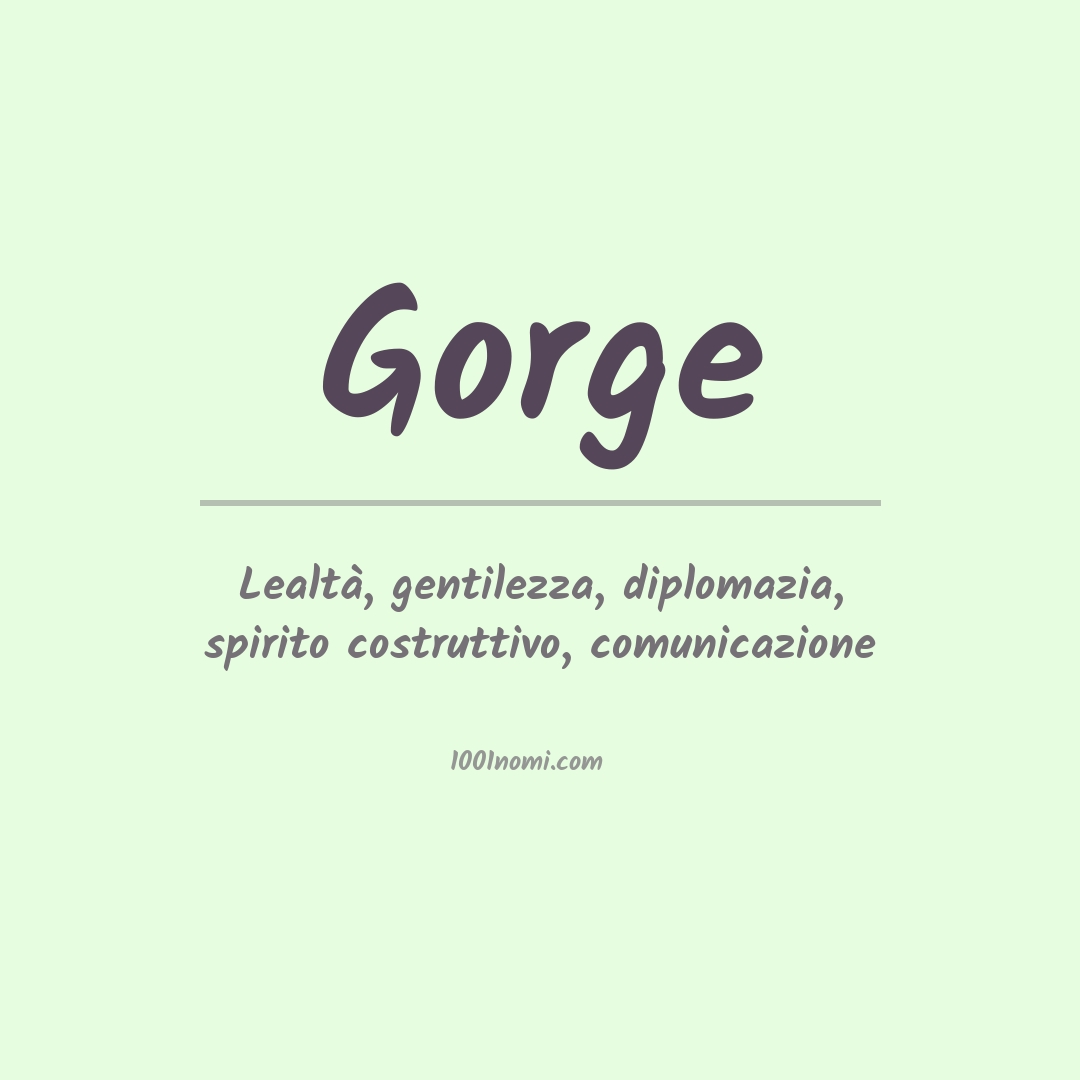 Significato del nome Gorge