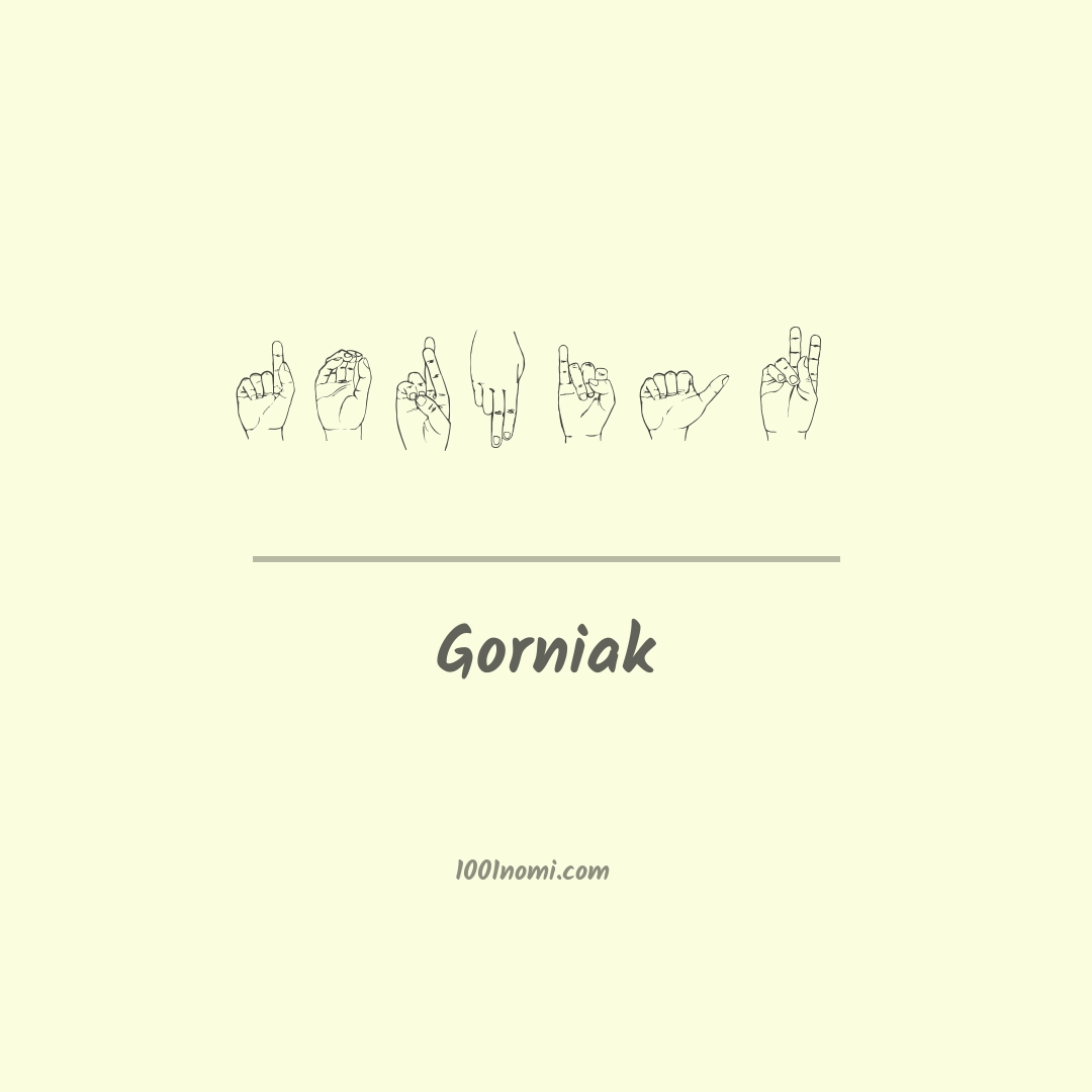 Gorniak nella lingua dei segni