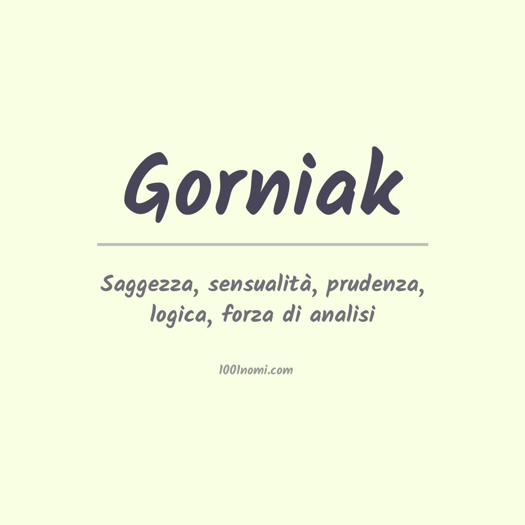 Significato del nome Gorniak