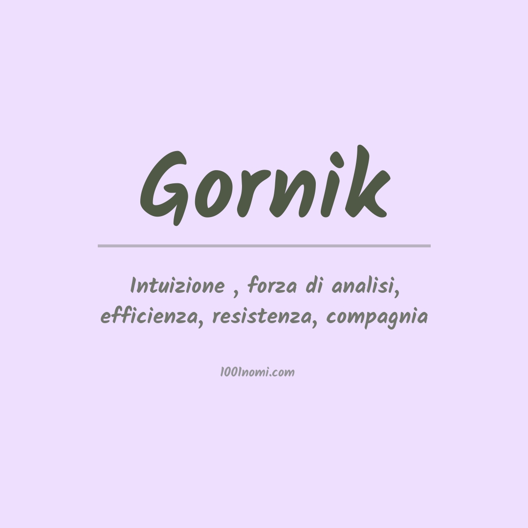 Significato del nome Gornik