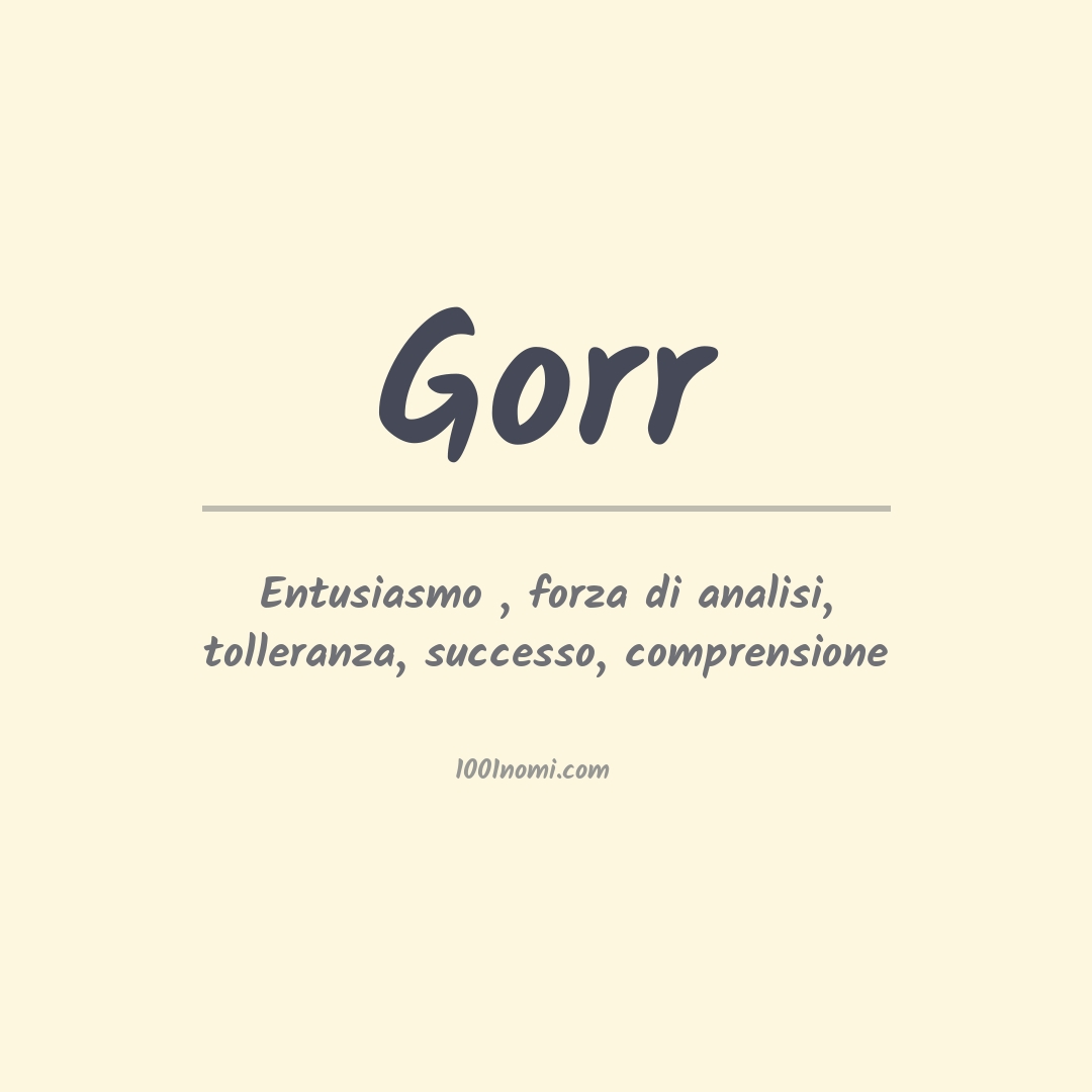 Significato del nome Gorr