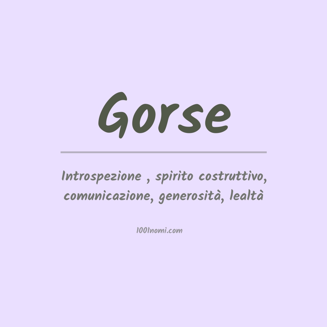 Significato del nome Gorse