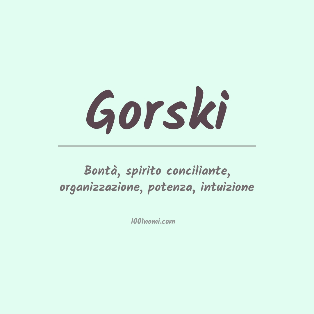 Significato del nome Gorski