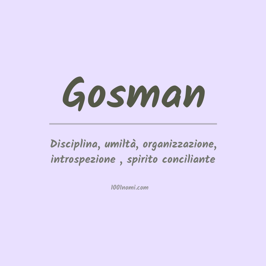 Significato del nome Gosman