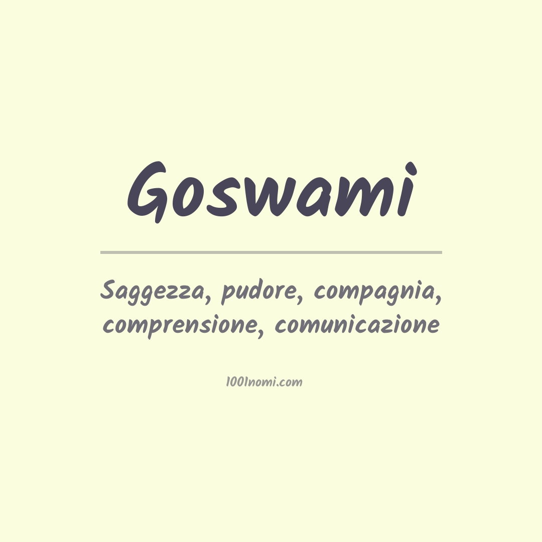 Significato del nome Goswami